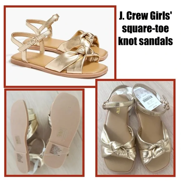 J. Crew Girls' square-toe knot sandals - Picture 1 of 7